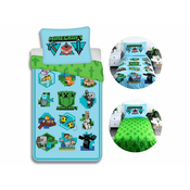 sarcia.eu Minecraft Set posteljnine Zip, bombažna posteljnina 140x200 cm, Oeko-Tex