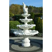 Casa Padrino baroque fountain lady white A� 135 x H. 187 cm - Magnificent garden fountain in baroque style - Round garden decoration stone fountain - Baroque garden decoration