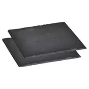 Set of 2 serving platters, slate, 20 x 20 cm - Kesper