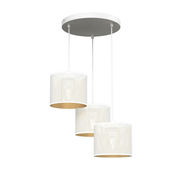 Luster na sajli LOFT SHADE 3xE27/60W/230V bela/zlatna