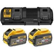 DeWALT Dvojni polnilnik baterij z 2x 9,0 Ah Li-ion FLEXVOLT 18V/54V DCB132X2