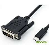 ROLINE Roline USB-C® / DVI adapterski kabel USB-C® vtič\, DVI-D 24+1-polni vtič 2.00 m črna 11.04.5831  USB-C®-Display kabel, (20429888)