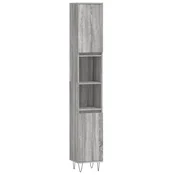Vidaxl Kopalniška omarica siva sonoma 30x30x190 cm inženirski les