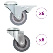 Vidaxl vidaXL 12 vrtljivih kolesc z luknjo za vijak, 50 mm