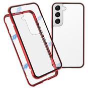 Magnetni Full-body ovitek Stronghold za Samsung Galaxy S22 - rdeč