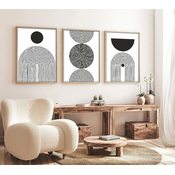 SET 3x Slika v fotookvirju 50x70 cm črna/bela