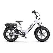 Onesport Električno kolo Onesport OT08 z debelimi pnevmatikami, motor 48 V 500 W, Shimano 7 prestav, podpora aplikaciji, bela, (22133767)