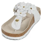 Beli japonki Birkenstock s cvetličnim vzorcem