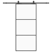 vidaXL vidaXL Drsna vrata z opremo črna 90x205 cm ESG steklo, (21749538)