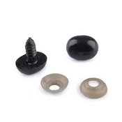 Čeljust/očesa s ključavnico 13x16 mm - črna (50 kompletov)