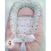 Bubamara037 Gnezdo za bebe Cvetici, Roze-Belo