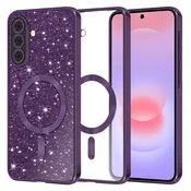TPU gel maskica Techsuit Luxury Glitter MagSafe za Samsung Galaxy A37 - deep purple