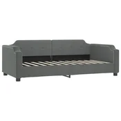 Vidaxl Raztegljiva postelja temno siva 90x200 cm blago