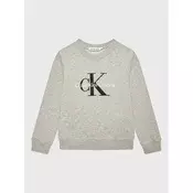 Calvin Klein Jeans Majica dugih rukava Monogram Logo IU0IU00265 Siva Regular Fit