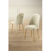 Hanah Home Set stolica Mara, 45x91x42 cm, 6 komada, Zlatno-krem boje