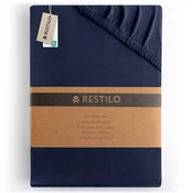 Temno modra napenjalna rjuha iz jerseyja 160x200 cm Amber – Restilo