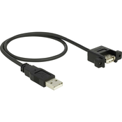 Delock Delock USB 2.0 Priključni kabel [1x Moški konektor USB 2.0 tipa A - 1x Ženski konektor USB 2.0 tipa A] 0.5 m Črna Pozlačeni kone