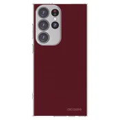 Silikonski prozorni ovitek za Samsung Galaxy S23 Ultra 5G - Burgundy red
