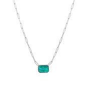 Preciosa Jeklena ogrlica z ročno stiskanim kamnom iz češkega kristala Preciosa Ocean Emerald 7444 66
