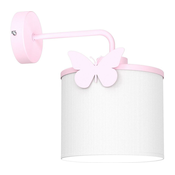 Dečija zidna lampa SWEET 1xE27/15W/230V bela/ružičasta/sa motivom leptira