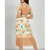 Resti Womens pleated floral midi dress