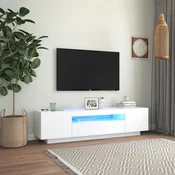 TV ormaric s LED svjetlima bijeli 160 x 35 x 40 cm