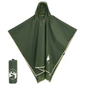 Vidaxl Dežni pončo s kapuco 2 v 1 zelen 223x145 cm