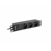 Lanberg DISTRIBUCIJSKA ENOTA (PDU) 10 1U 16A 2M 3X FRANCOSKE VTIČNICE ČRNA