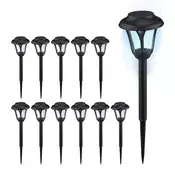 Northix Set solarnih LED vrtnih svetilk črne IP44 za zunanjo uporabo