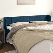 Vidaxl vidaXL Vzglavnik s krilci temno moder 183x23x78/88 cm žamet
