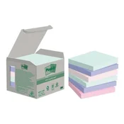 Samolepilni blok Post-it Super Sticky NATURE, pastelne barve, velikost 76x76 mm, 6 blokov po 100 listov