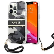 Guess ovitek za iPhone 13 Pro/13 6.1 Camo Strap - črn