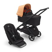 Bugaboo Dragonfly s košaro - BLACK/MIDNIGHT BLACK - ISLAND CORAL