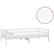Vidaxl Dnevna postelja z vzmetnico 90x200 cm bela trdna borovina