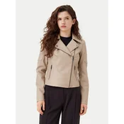 Noisy May Jakna iz umetnega usnja Rebel 27000741 Bež Slim Fit