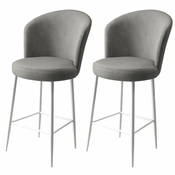 HANAH HOME Set 2 barske stolice Alte Grey White