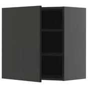 METOD Zidni ormaric i police, Crnosiva/Nickebo boja antracita, mat, 60x60 cm