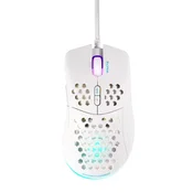 DELTACO GAMING Miš Ultra-Light Gaming , 6400 DPI, RGB, Gumeni side-grip, BIJELI