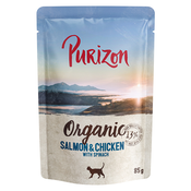 Ekonomično pakiranje Purizon Organic 24 x 85 g - Losos i piletina sa špinatom