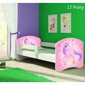 Dječji krevet ACMA s motivom, bočna bijela 140x70 cm - 17 Pony