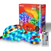 BRILONER LED trak, 5m, RGB IC, daljinsko upravljanje, zatemnljiv, dinamični barvni prehod