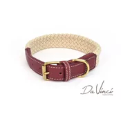 DA VINCI CLERANCE Lucrezia ogrlica, prirodna koža i konop - 2,5 x 60cm Bordo / Bordo