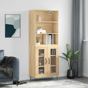 Greatstore Visoka komoda sonoma hrast 69,5x34x180 cm inženirski les
