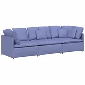 Vidaxl Modularni kavč z blazinami blago kavbojke modre barve