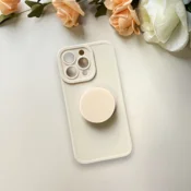 Infostyle Silikonski ovitek Popsocket za iPhone 14 Pro Bež/TPU silikon