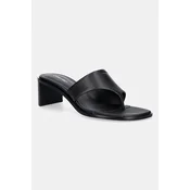 Calvin Klein japonke ženske usnjene BLOCK HEEL SNDL THONG LTH