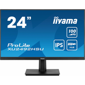 IIYAMA XU2492HSU-B6 24inch ETE IPS-panel 1920x1080 100Hz 250cd/m Speakers HDMI DisplayPort 0.4ms MPRT FreeSync USB-HUB