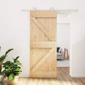 vidaXL Drsna vrata Naravna in bela 85 x 210 cm Masiven borov les
