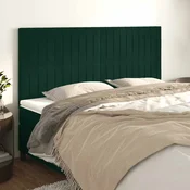 Uzglavlje tamnozeleno 180x5x118/128 cm baršunasto
