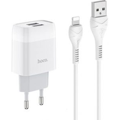 HOCO hišni polnilec C73 2,4A 2x USB vtič s polnilnim kablom Lightning